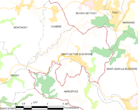 Mapa obce Saint-Victor-sur-Rhins