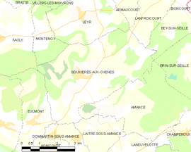 Mapa obce Bouxières-aux-Chênes