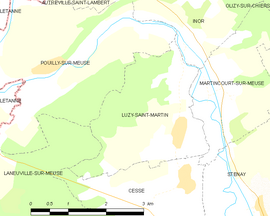 Mapa obce Luzy-Saint-Martin