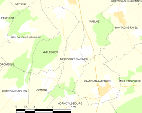 Poziția localității Méricourt-en-Vimeu