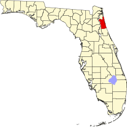 map of Florida highlighting St. Johns County