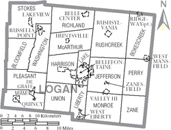 Municipalities and townships of Logan County