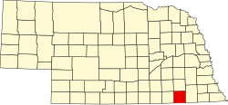 Karte von Jefferson County innerhalb von Nebraska