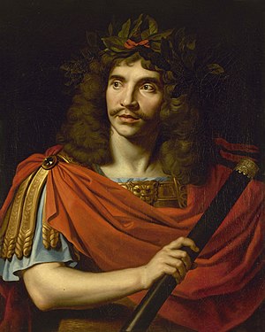 Molière in classical dress, by Nicolas Mignard...