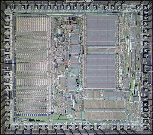 A Motorola 6800 CPU die, similar to what would have been used in the WOWOW.