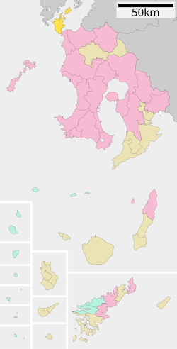 Location of Nagashima in Kagoshima Prefecture