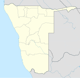 Map showing the location of Etosha National Park