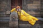 Sadhu in Pashupatinath Temple, Kathmandu, Nepal.