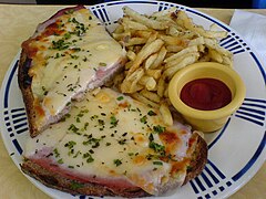 Jambon, fromage, frite