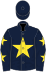 Dark blue, yellow star, dark blue sleeves, yellow stars