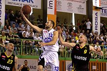 Polish Basketball League match between Rosa Radom and Trefl Sopot in Radom in 2014 PLK Jakub Zalewski Rosa Radom 2.jpg