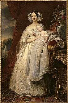 Portrait of Helene of Mecklenburg-Schwerin, (Duchess of Orleans) with her son Prince Louis Philippe, Count of Paris by Winterhalter.jpg