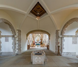 The chancel and font