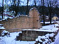 Ruins of church under snow