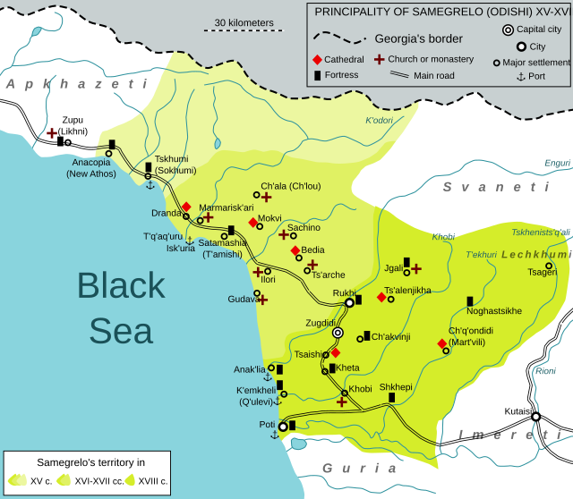 Mapa Księstwa Megrelii