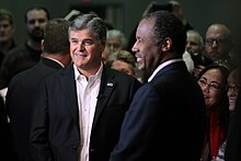 Carson and Sean Hannity in January 2016 Sean Hannity & Ben Carson (24032441754).jpg