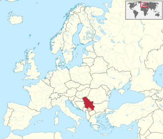 Europe location Serbia, Kosovo highlighted.png