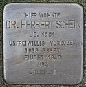 Stolperstein aus dem Projekt Stolpersteine des Künstlers Gunter Demnig