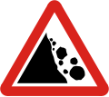 Falling rocks on left