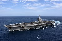 Военный корабль США Гарри С. Трумэн (CVN-75) проходит в Атлантическом океане 11 сентября 2018 г. (180911-N-EA818-2106) .JPG