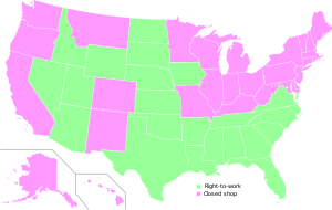 map showing state positions of labor unions, b...