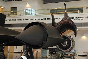 A view of the entry to an SR71 inlet looking in direction of airflow to the engine.