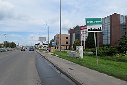 Krakowska Avenue in Załuski, in 2017.