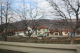 Vue de Željuša depuis la route européenne 80