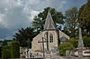 L'église Saint-Aubin (M) et ensemble formé par ladite église, le cimetière qui l'entoure et son mur de clôture (S)