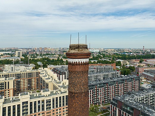 913. Дымовая труба прядильного корпуса Выборгской мануфактуры, Выборгский район Автор — Красный