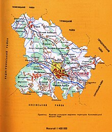 Черемхів на карті Коломийського району 1997 р.