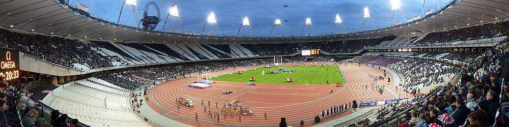 Panorama stadionu olimpijskiego podczas przygotowań do Igrzysk w 2012