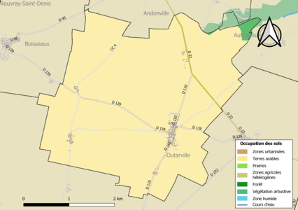 Carte des infrastructures et de l'occupation des sols de la commune en 2018 (CLC).