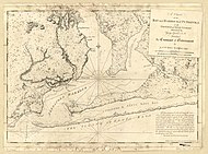 Carte anglaise de 1780 présentant la baie de Pensacola.