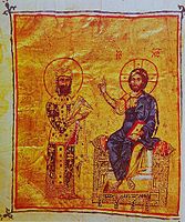 Alexios Comnenos bendecido por Cristo, ca. 1300.