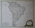 Mapa de Sudamérica. (1750) Robert de Vaugondy