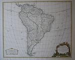 Mapa de Sudamérica. (1750) Robert de Vaugondy