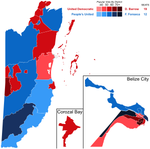 Belize general election 2015 - Results by Constituency.svg