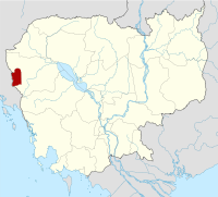 拜林省在柬埔寨的位置。