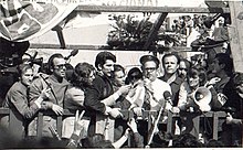 1973: Canelles, detrás de Tosco, en Córdoba, con el presidente de Cuba, Osvaldo Dorticos