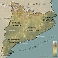 Cataluña dividida en provincias