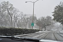 Turtle Creek Park during a snowfall of winter Dallas - snow at Turtle Creek.jpg