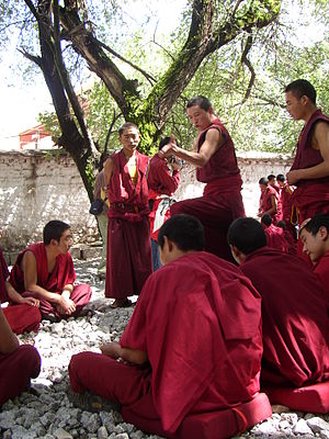 Debating monks at Sera Monastery, Tibet