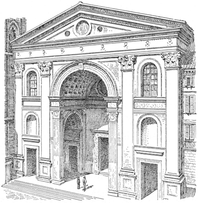 Façade of Sant' Andrea, Mantua, figure 19 from "Character of Renaissance Architecture"