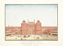 Schilderij (jaren 1850) van Lahori-poort door Ghulam Ali