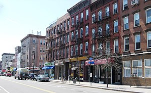 Greenpoint streetscape on Manhattan Avenue