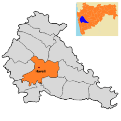 Location of Haveli in Pune district in Maharashtra