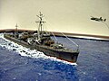 Diorama d'un destroyer Harusame au 1/700.