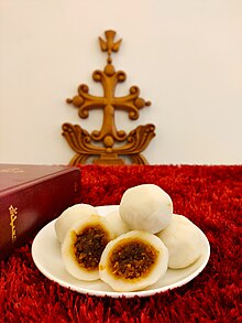 Kozhukkatta is prepared by Nasranis on the Saturday prior to Palm Sunday and the day is hence called Kozhukatta Saturday. Kozhukatta Nasrani food.jpg