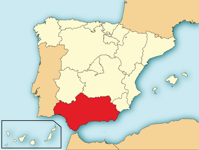 Location of Andalusia within Spain